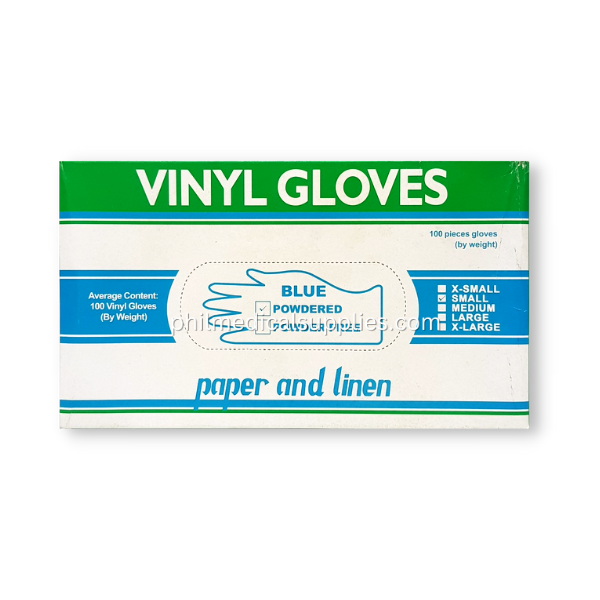 Gloves Vinyl, POWDERED, (SMALL) 100's, PAPER&LINEN 5.0 (1)