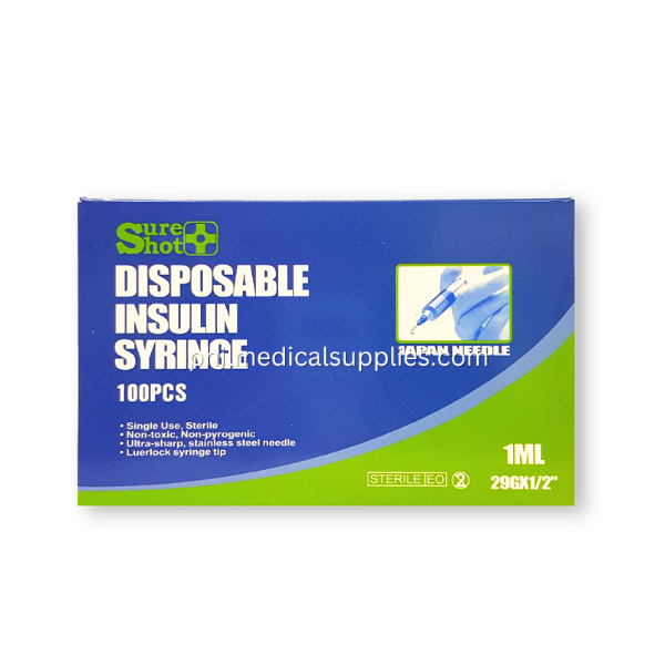 Insulin Syringe 1ml G-29x12, SURESHOT (100's) 5.0 (1)