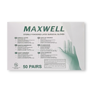 Gloves Surgical, Sterile, POWDERED (50 pr.) MAXWELL (Size 8.0) 5.0 (2)