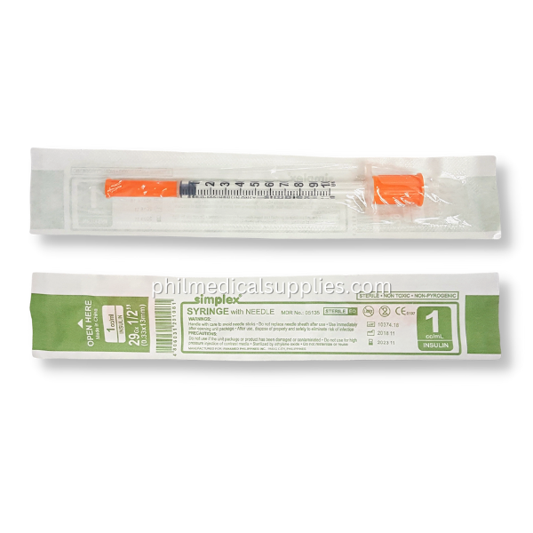 Insulin Syringe 1ml G-29×12″, SIMPLEX (100's) 5.0 (1)