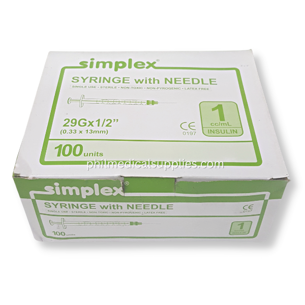 Insulin Syringe 1ml G-29×12″, SIMPLEX (100's) 5.0 (2)
