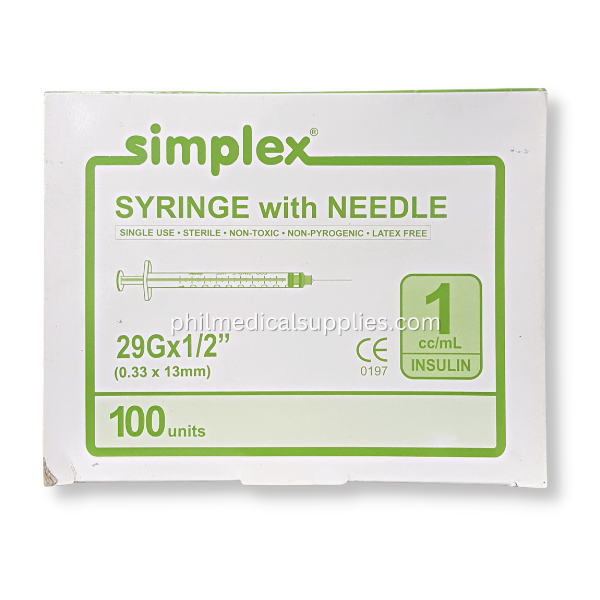 Insulin Syringe 1ml G-29×12″, SIMPLEX (100's) 5.0 (3)