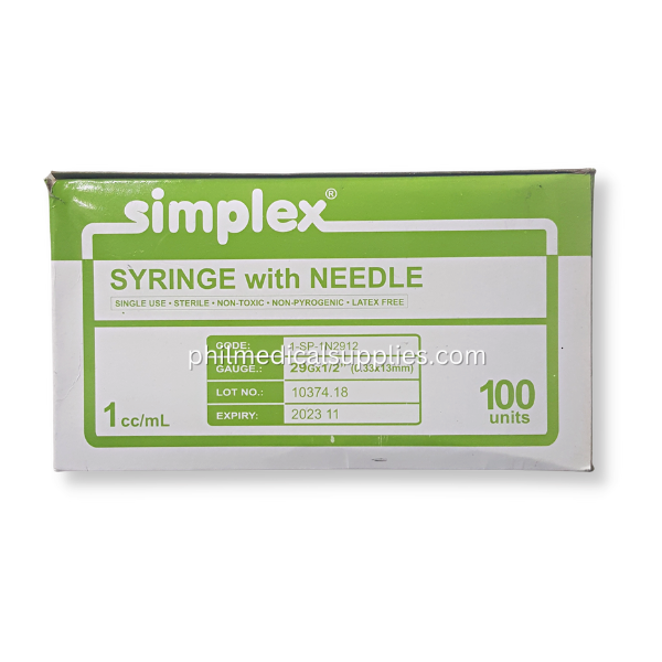 Insulin Syringe 1ml G-29×12″, SIMPLEX (100's) 5.0 (4)