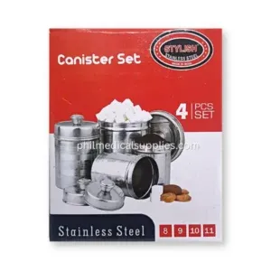 Cotton Canister w Cover stainless (4’s)