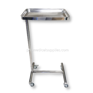 Mayo Stand with Tray (4 wheels) Stainless 5.0 (1)
